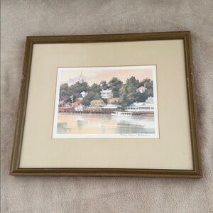 Wilmington NC River Print Signed Mary Ellen Golden